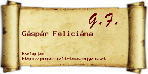 Gáspár Feliciána névjegykártya