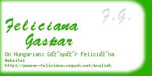 feliciana gaspar business card